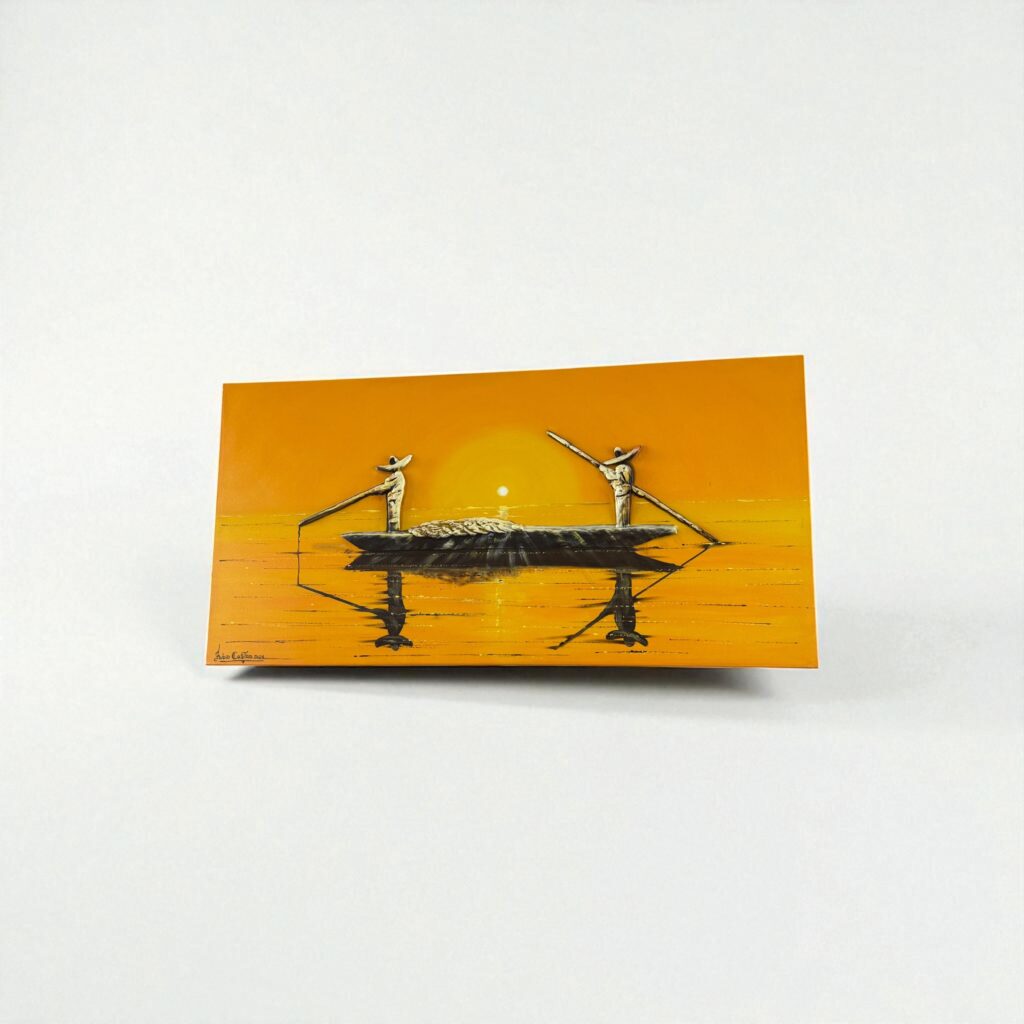 Quadro Pescador – Alto relevo