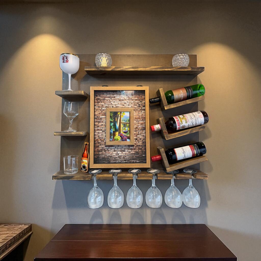 Adega de Vinho e Quadro Porta Rolhas