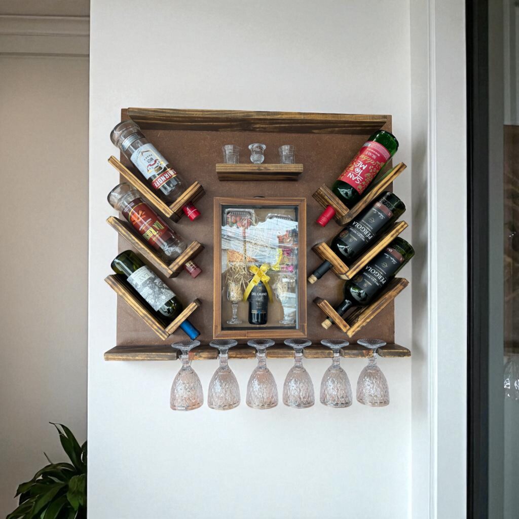 Adega de Vinho e Quadro Porta Rolhas