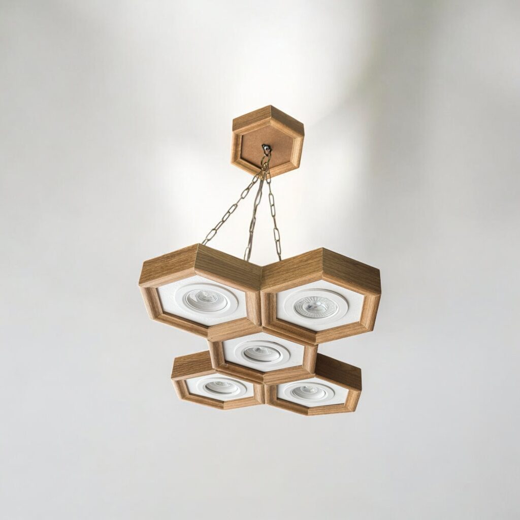Luminária Hexagonal – 5 leds