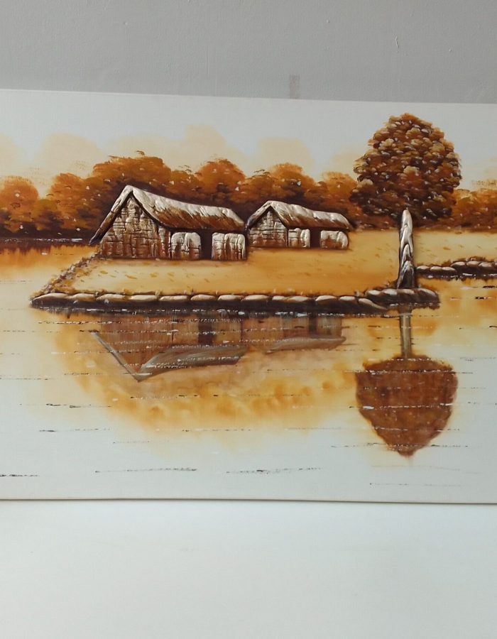 Quadro Cabanas no lago