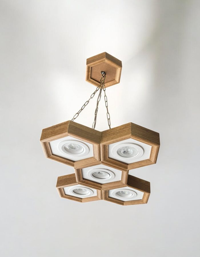 Luminária Hexagonal – 5 leds